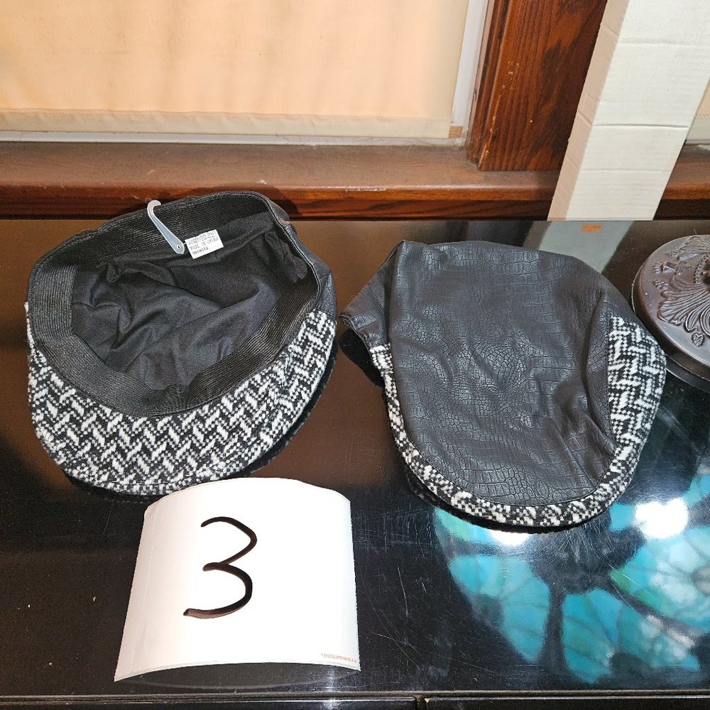 Hat Taxi Cab Hat Black White black checkered Size Large X Large